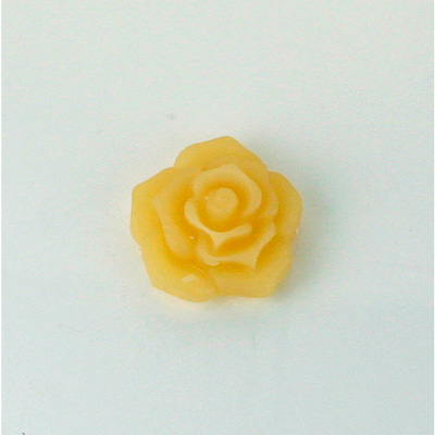 Plastic Carved No-Hole Flower - Rose 15MM TRANS MATTE LT BROWN