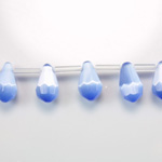 Fiber-Optic Faceted Pendant - Pear 10x6MM CAT'S EYE LT BLUE