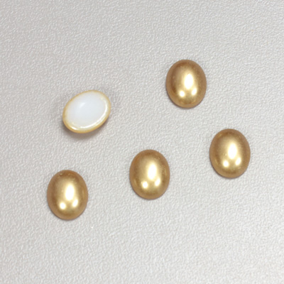 Glass Medium Dome Cabochon Pearl Spray Finish - Oval 10x8MM GOLD