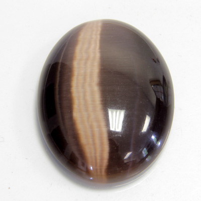 Fiber-Optic Cabochon - Oval 40x30MM CAT'S EYE BROWN