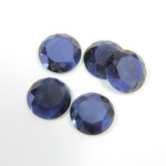 Fiber-Optic Flat Back Stone with Faceted Top and Table - Round 11MM CAT'S EYE BLUE