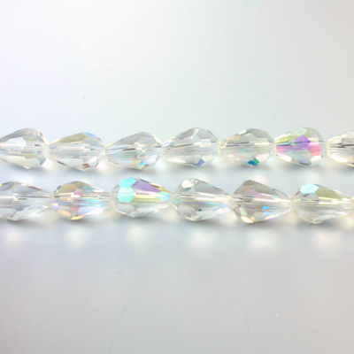 Chinese Cut Crystal Bead - Pear 09x5MM CRYSTAL AB