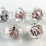 Chinese Cut Crystal Bead - Rondelle 10x12MM LEOPARD WHITE