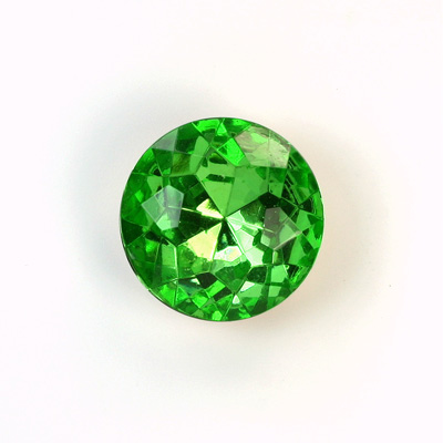 Glass Point Back Tin Table Cut (TTC) Foiled - Round 20MM PERIDOT