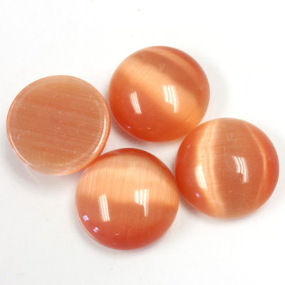 Fiber-Optic Cabochon - Round 15MM CAT'S EYE COPPER