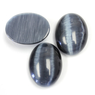 Fiber-Optic Cabochon - Oval 20x15MM CAT'S EYE GREY