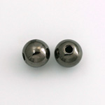 Metalized Plastic Smooth Bead with Large Hole - Round 10MM HEMATITE