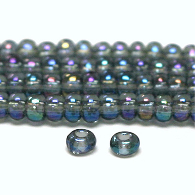 Preciosa Czech Glass Seed Bead - Round 06/0 BLK DIAM AB 41010