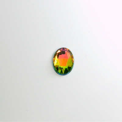 Glass Flat Back Foiled Rauten Rose - Oval 08x6MM VITRAIL MEDIUM Coated