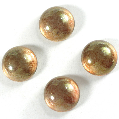 Glass Medium Dome Coated Cabochon - Round 15MM LUSTER ROSE