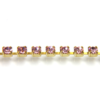 Preciosa Crystal Rhinestone Cup Chain - PP14 (SS6.5)  LT ROSE-RAW