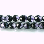 Czech Glass Fire Polish Bead - Round 08MM DYED IOLITE-BLACK