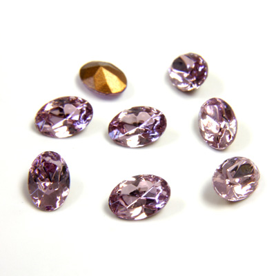 Swarovski Crystal Foiled Point Back Tin Table Cut (TTC) Fancy Stone - Oval 06x4MM LIGHT AMETHYST