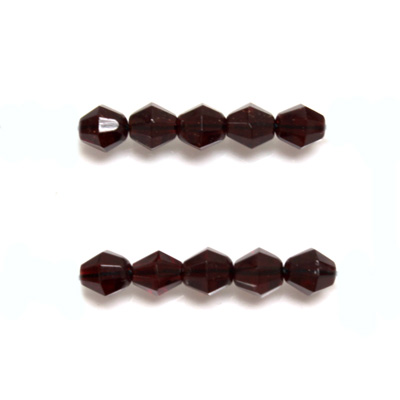 Czech Glass Fire Polished Bead - Bicone 06MM GARNET