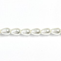 Czech Glass Pearl Bead - Pear 07x5MM WHITE 70401