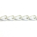 Czech Glass Pearl Bead - Pear 09x6MM OFF WHITE 70401