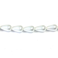 Czech Glass Pearl Bead - Pear 12x7MM OFF WHITE 70401