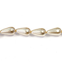 Czech Glass Pearl Bead - Pear 15x8MM CREME 70414