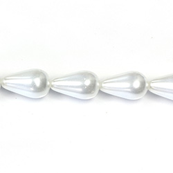 Czech Glass Pearl Bead - Pear 18x11MM OFF WHITE 70401
