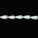 Czech Glass Pearl Bead - Pear 15x8MM SNOW WHITE