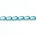 Czech Glass Pearl Bead - Pear 09x6MM MATTE AQUA