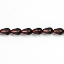 Czech Glass Pearl Bead - Pear 09x6MM MATTE CHOCOLATE