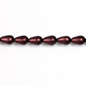 Czech Glass Pearl Bead - Pear 09x6MM MATTE GARNET