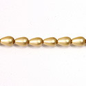 Czech Glass Pearl Bead - Pear 09x6MM MATTE GOLD