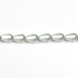 Czech Glass Pearl Bead - Pear 09x6MM MATTE LT BLUE