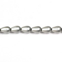 Czech Glass Pearl Bead - Pear 09x6MM MATTE LT GREY