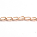 Czech Glass Pearl Bead - Pear 09x6MM MATTE LT ROSE