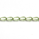 Czech Glass Pearl Bead - Pear 09x6MM MATTE MINT