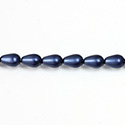 Czech Glass Pearl Bead - Pear 09x6MM MATTE NAVY