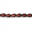 Czech Glass Pearl Bead - Pear 09x6MM MATTE RUST