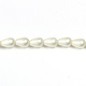 Czech Glass Pearl Bead - Pear 09x6MM MATTE WHITE