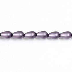 Czech Glass Pearl Bead - Pear 09x6MM MATTE WISTERIA