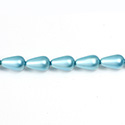 Czech Glass Pearl Bead - Pear 12x7MM MATTE AQUA