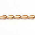 Czech Glass Pearl Bead - Pear 12x7MM MATTE COPPER