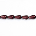 Czech Glass Pearl Bead - Pear 12x7MM MATTE GARNET