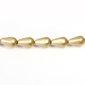 Czech Glass Pearl Bead - Pear 12x7MM MATTE GOLD