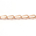 Czech Glass Pearl Bead - Pear 12x7MM MATTE LT ROSE