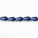 Czech Glass Pearl Bead - Pear 12x7MM MATTE NAVY