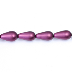 Czech Glass Pearl Bead - Pear 15x8MM MATTE AMETHYST