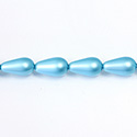 Czech Glass Pearl Bead - Pear 15x8MM MATTE AQUA