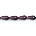 Czech Glass Pearl Bead - Pear 15x8MM MATTE CHOCOLATE