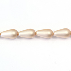 Czech Glass Pearl Bead - Pear 15x8MM MATTE DARK ROSE