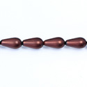 Czech Glass Pearl Bead - Pear 15x8MM MATTE RUST