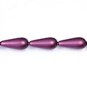 Czech Glass Pearl Bead - Pear 20x9MM MATTE AMETHYST