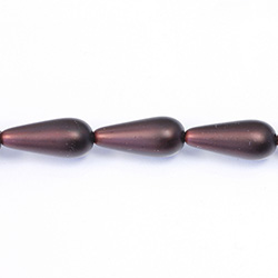 Czech Glass Pearl Bead - Pear 20x9MM MATTE CHOCOLATE