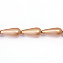 Czech Glass Pearl Bead - Pear 20x9MM MATTE COPPER